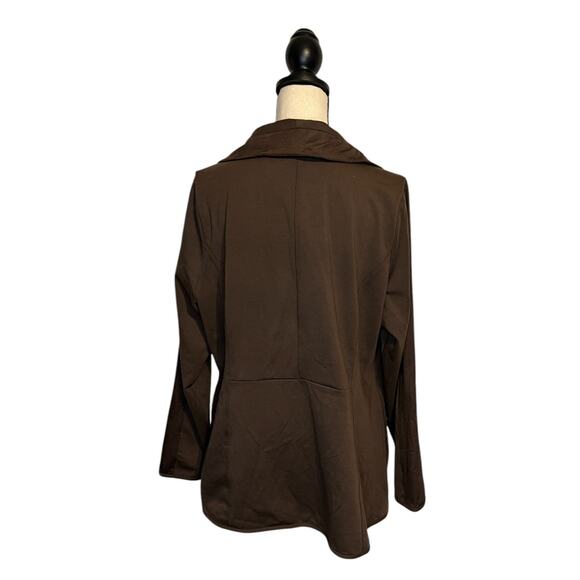 NWT Diane Gilman DG2 Brown Blazer Jacket Women's Size XL Stretch One Button - Picture 5 of 10